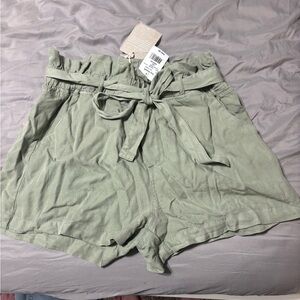 Women's thread and supply Green Tie-Waist Shorts from Dry Goods